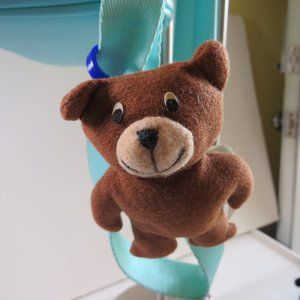 Brown & Tan Mini Teddy Bear BACKPACK CLIP plush stuffed animal